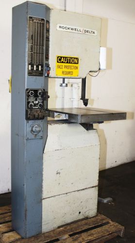 20&#034; thrt 12&#034; h rockwell-delta 28-345 vertical band saw, single phase,2 hp vari-d for sale