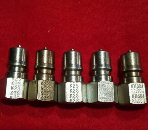 1/4&#034; K2S/S Stainless Steel ISO B Hydraulic Quick Connect Plugs QTY 5