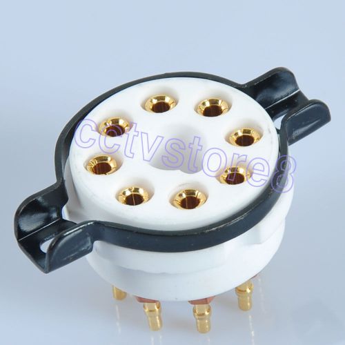 1pc 8pin CMC Ceramic Tube Socket Gold For 6SN7 EL34 5AR4 KT88 Amp