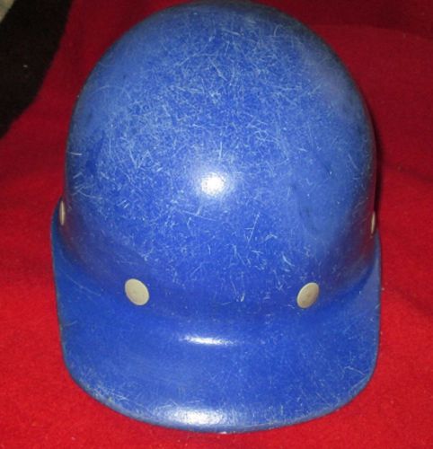 Vintage ironworker&#039;s fiberglass blue hard hat fibre metal liner for sale