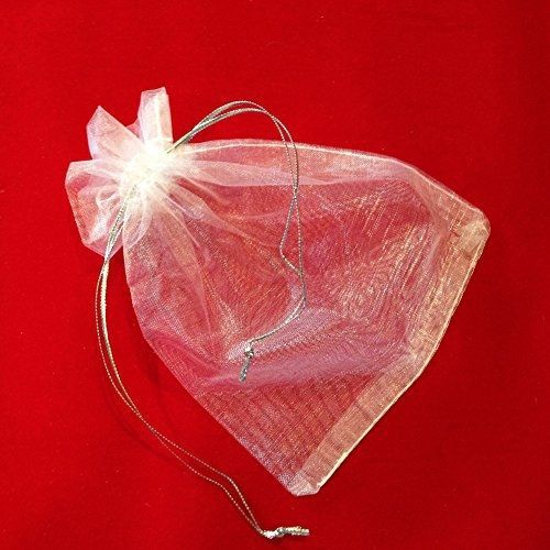 50 Organza Gift Bags Sheer Organza Pouches with High Quality Print (Solid