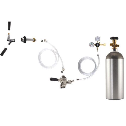 Draft Beer Kegerator Kit Conversion Keg 5lb CO2 Tank Fridge DIY Sankey brew tap