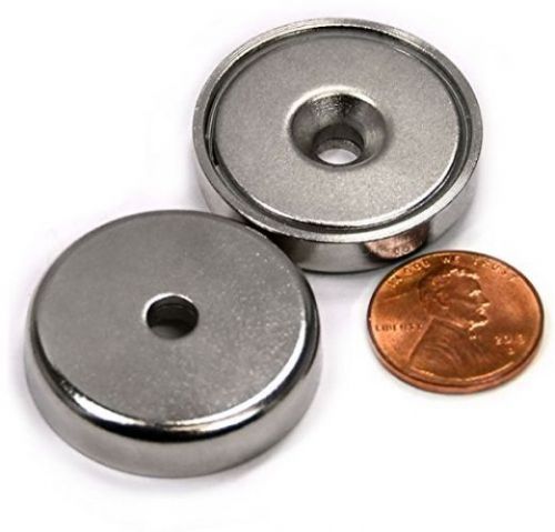 CMS Magnetics Neodymium Round Base Magnet W/Countersunk Hole For#10 Bolt - 70 2