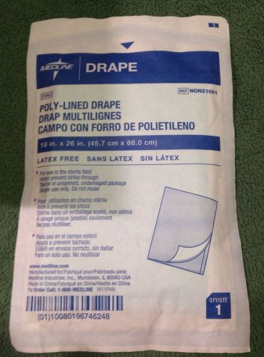 8 Medline Sterile Poly-Lined Disposable Drape 18&#034; x 26&#034; Latex Free NON21001