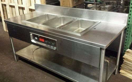 72&#034; three well electric heat hold hot food steam buffet table 208v stainless for sale
