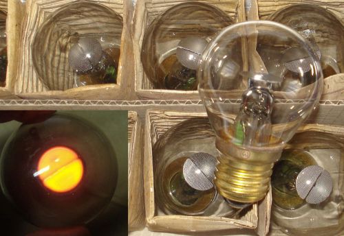 (4 pcs ) USSR MELZ Nixie Neon indicator 127V Bulb lamp tube E27 base. NOS.