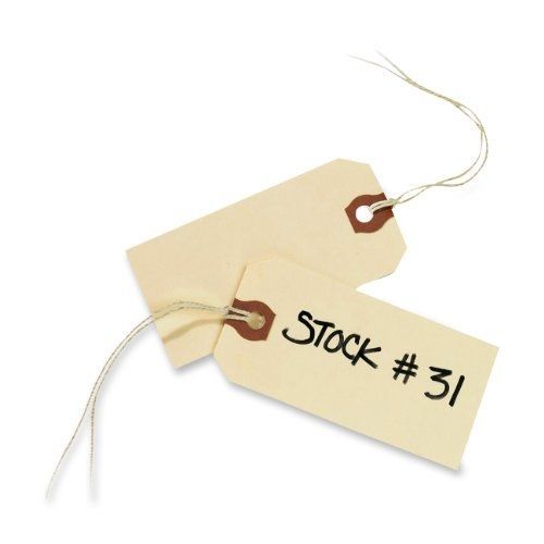 Avery manila &#034;g&#034; shipping tags, strung, 3.75 x 1.875 inches, pack of 1000 for sale