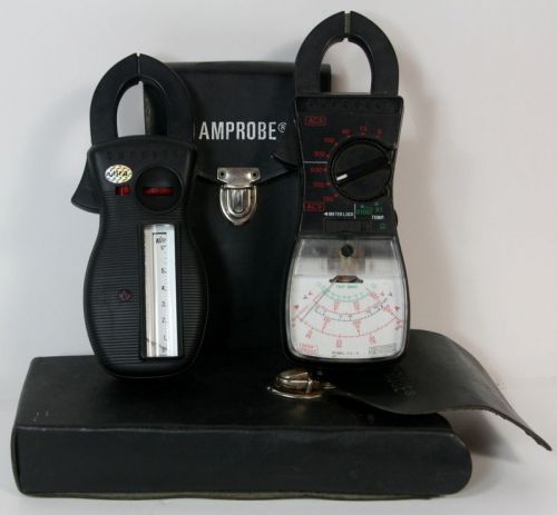 LOT 2 AMPROBE METERS W/ CASE  RS-300 &amp; FS-3 AC Volt Ammeter