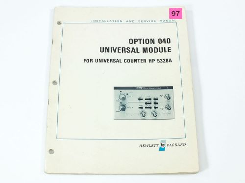 HP 5328A Opt 040 Universal Module for Universal Counter Install &amp; Service Manual