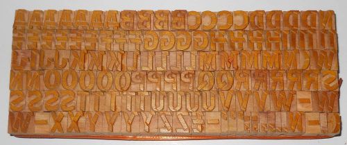 125 piece Vintage Letterpress wood wooden type printing blocks 12mm unused #