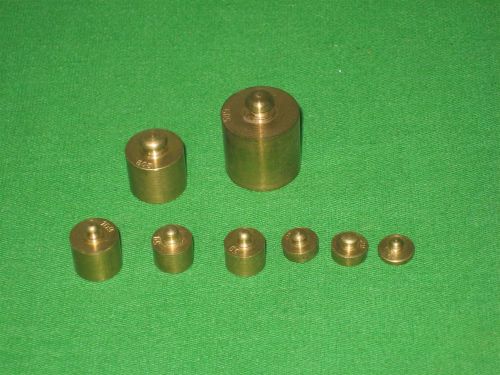 Vintage Set of Eight (8) Brass Calibration Weights