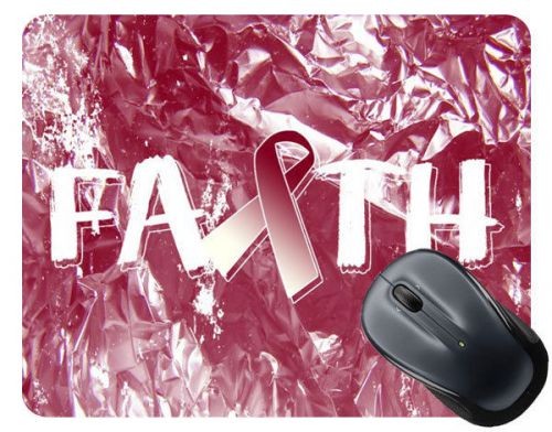 Head and neck cancer awareness faith ribbon square mouse pad for sale