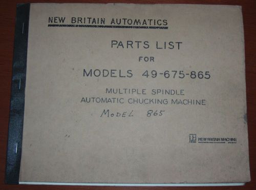 New Britain Parts List for 49, 675 &amp; 865
