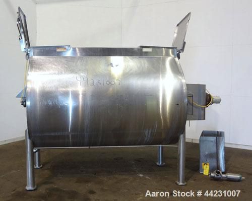 Used- Rietz Bepex Creamer, Model RC-70, 304 Stainless Steel. Non-jacketed trough