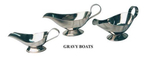 Lot of 12 gravy boat - 10 oz stainless steel smallwares for sale
