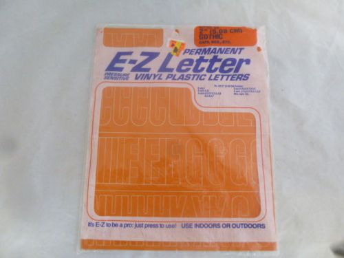 E-Z Letters 2 &#034; Permanent Pressure Sensitive Vinyl Plastic Letters New ORANGE