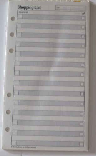 Dayrunner Shopping List Planner Refill Pages 4 or 6 Ring 3 3/4 x 6 3/4 Leaves