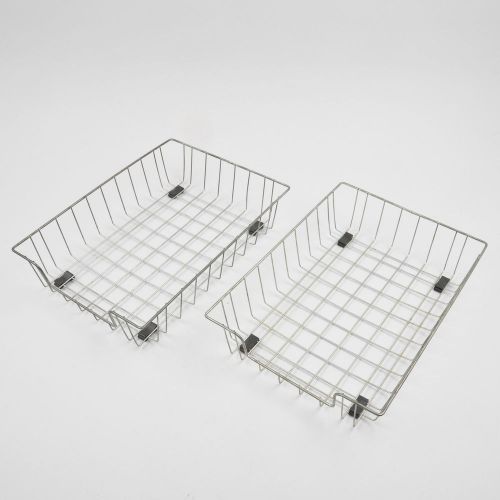 Lot 2 Metal Wire Paper Trays Office Supplies