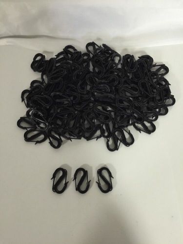 100 Black Plastic S Hooks with Safety Clasp  2&#034; Long