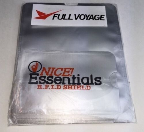 Full Voyage Nice! Essentials R.F.I.D. Shield Sleeves 10 Credit Card &amp; 2 Passport