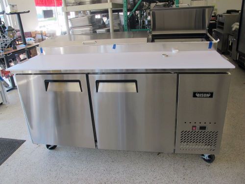 BRAND NEW!!! BISON MODEL# MPF82202 2 DOOR STAINLESS STEEL PIZZA PREP TABLE