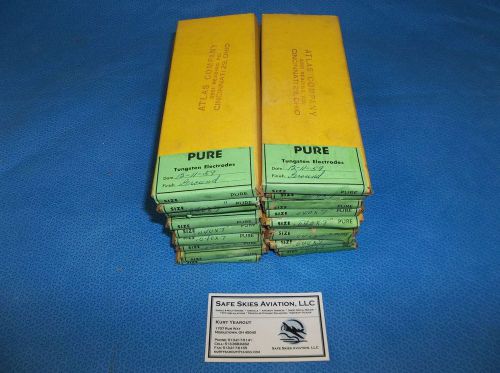 Pure Tungsten Electrodes, 0.040&#034; x 7&#034;, 20 packs of 10 (200 total), New Old Stock