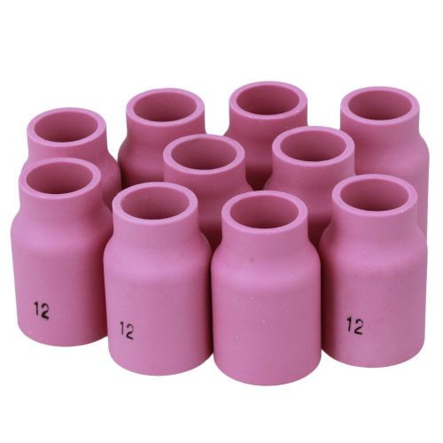 10pcs 53N87 12# Alumina Shield Cup TIG Welding Torch Nozzle Fits For WP 17 18 26