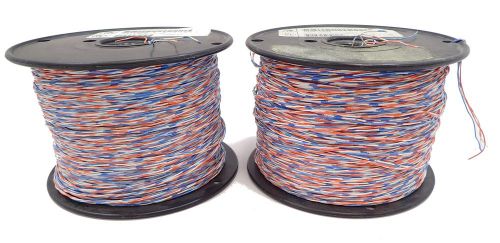 Lot of 2 1000ft spools cross connect 2 pair 24 awg w-bl/bl-w w-0/0-w copper wire for sale