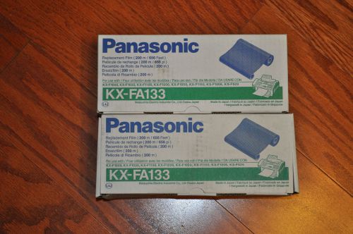 2 Genuine Panasonic KX-FA133 Fax Thermal Transfer Ribbon Black OEM