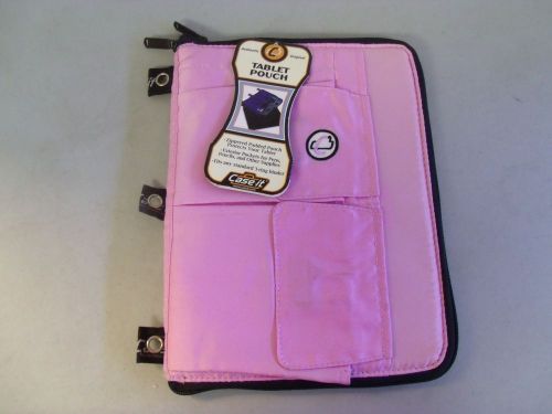New case-it  &#034;the tablet&#034; holder w/ zipper  3-ring binder accessory pink for sale
