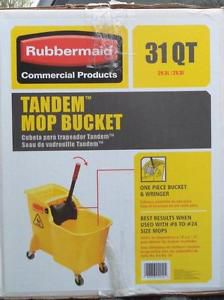 New Rubbermaid Tandem Mop Bucket 31 Qt Commercial NIB #3