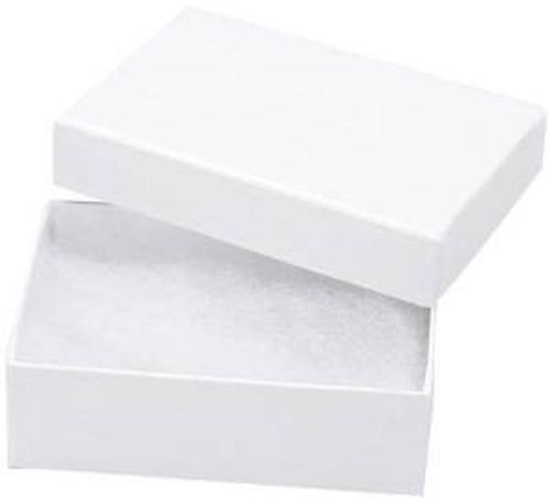 25 White Swirl Charm Cotton Boxes Pendant Gift Box Display 1 7/8&#034;