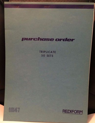 Rediform Purchase Order Books, 1H147, Triplicate Sets, 8 1/2 x 10 7/8&#034;, 5 Books