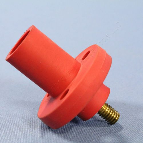 Leviton red 15 series threaded stud cam plug receptacle 125a 600v bulk 15r21-r for sale
