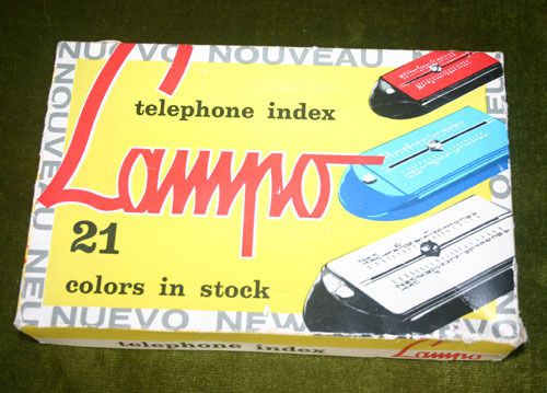Vintage Lampo Telephone Index, Italy, Beige/Pink &amp; Lime, NIB