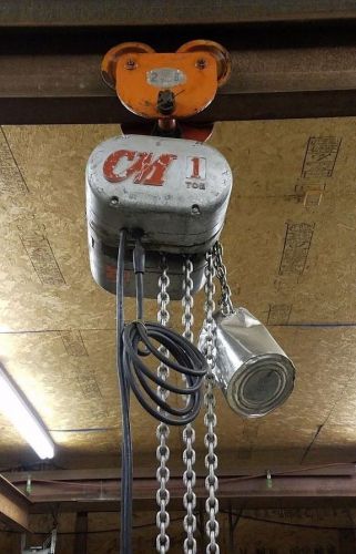 CM Lodestar 1 Ton Electric Chain Hoist with 2 Ton Trolley