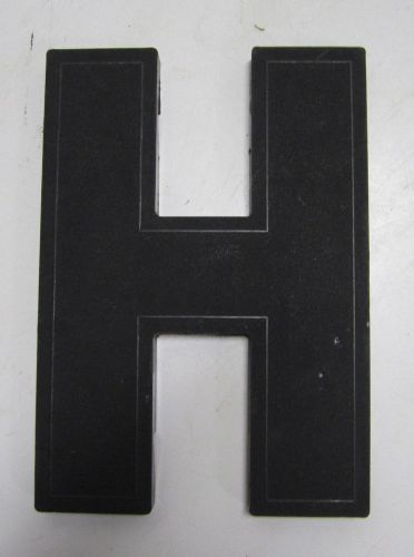 Vtg wagner sign letter &#034;h&#034; marquee display black plastic hanging industrial for sale