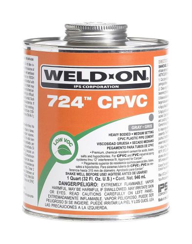 Weld-on 11659 gray 724 heavy-bodied cpvc professional industrial-grade cement... for sale