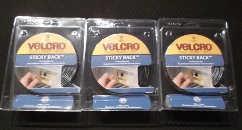 VELCRO - Lot of 3 - #90089 - 5/8&#034; Black Coins - 75 Sets in Each Package