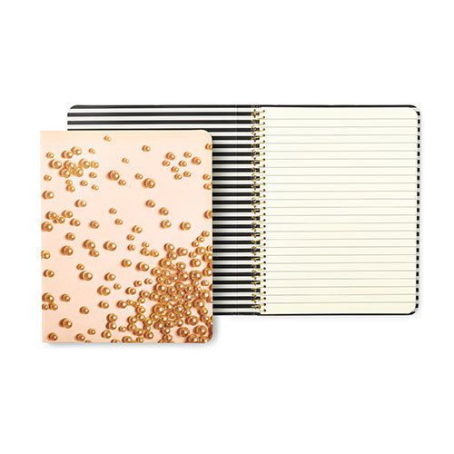 NEW - Kate Spade - Spiral Notebook -  Favorite Pink Pearls