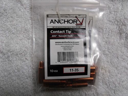 ANCHOR MIG contact tips, .035&#034; Tweco style, 11-35, 10 pack