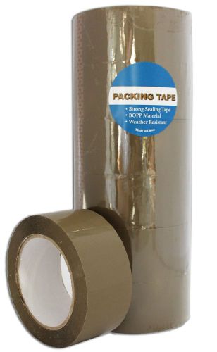 6-rolls packaging tape 2&#034;x110 yds 2.0 mil - bopp material (tan) - strong cart... for sale