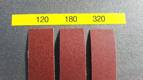 Lot 3 mechanics abrasive roll sandpaper 120, 180 &amp; 320 grit cloth backed strips for sale