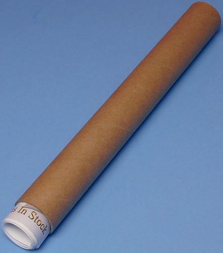 Brown Round Mailing Tube with Plastic End Caps - 2&#034; x 30&#034; x .07&#034; - Free shipping