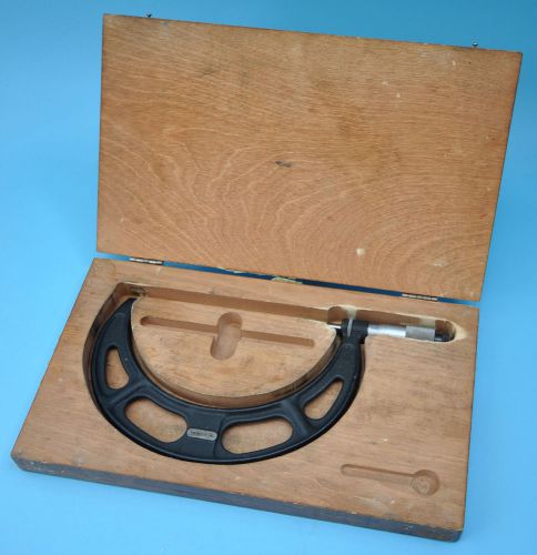 Starrett No. 436 Outside Micrometer 6 - 7 Inches, Caliper, 6-7&#034;, with Wooden Box