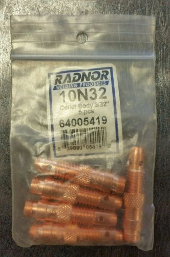 Radnor 5-pk Collet Body 10N32 (3/32&#034;) for TIG Welding Torch 17/18/26
