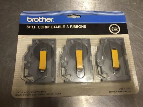 NEW Brother Self Correctable 6035A TypeWriter EP-5/7/150/170 Black Ribbon 3 Pack
