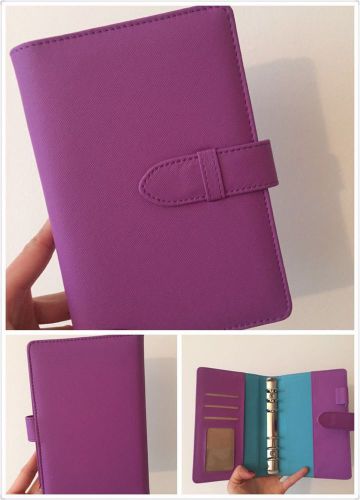purple macaron cute planner organizer binder personal size PU leather NEW