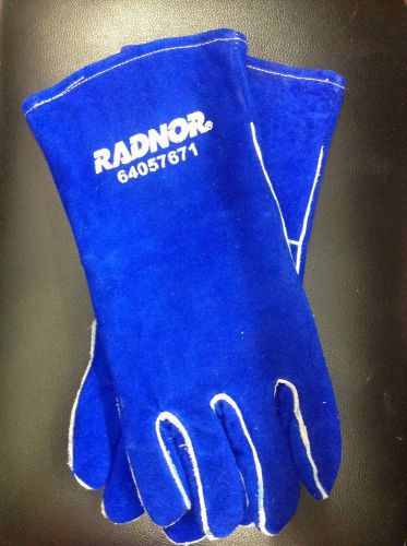 2 PAIR RADNOR Blue Shoulder Split Cowhide 12&#034; Insulated Welders Gloves