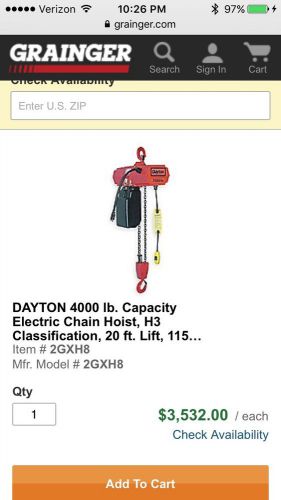 2 Ton Dayton Electric Chain Hoist